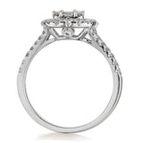 1.10ct  Baguette And Round Brilliant Cut Diamond Illusion Ring