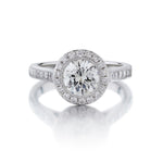 1.02 Carat Round Brilliant Cut Halo Engagement Ring