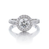 1.02 Carat Round Brilliant Cut Halo Engagement Ring