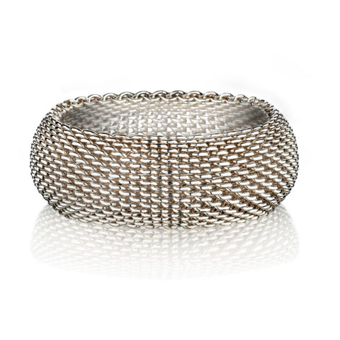 Tiffany & Co. Sterling Silver Somerset Mesh Medium Size Bangle