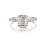 1.51 Carat Cushion-Cut Diamond Halo-Set White Gold Engagement Ring