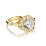 2.35 Carat Old-European Cut Diamond Halo Gold Ring