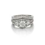 0.70 Carat Round Brilliant Cut Diamond Engagement Ring/Band Set