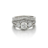 0.70 Carat Round Brilliant Cut Diamond Engagement Ring/Band Set