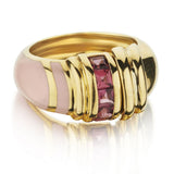 La Nouvelle Bague Pink Tourmaline And Enamel Gold RIng