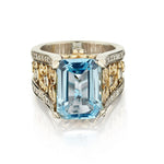 8.00 Carat Aquamarine And Diamond Cocktail Ring