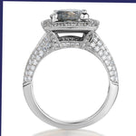 2.60 Carat Round Brilliant Cut Diamond Halo-Set White Gold Engagement Ring