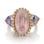 18KT Rose Gold Quartz, Amethyst And Diamond Cocktail Ring