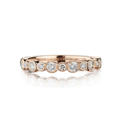 0.55 Carat Total Round Brilliant Cut Diamond Rose Gold Band