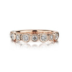 0.67 Carat Total Weight Round Brilliant Cut Diamond Rose Gold Thin Band