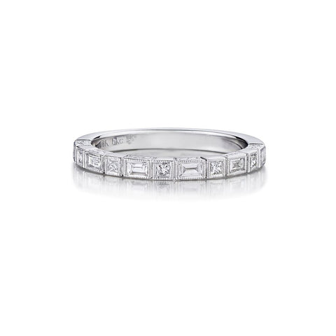 0.33 Carat Total Baguette And Princess Cut Diamond Band