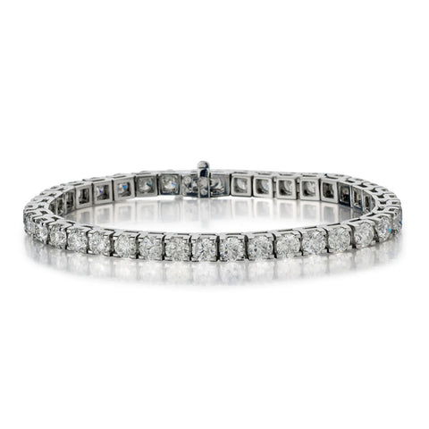 11.80 Carat Total Weight Round Brilliant Cut Diamond Tennis Bracelet