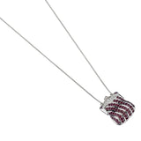 Ruby And Diamond 18KT White Gold Purse Pendant Necklace