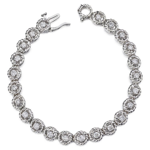 2.80 Carat Total Weight Round Brilliant Cut Diamond WG Bracelet