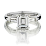 1.50 Carat Emerald Cut Diamond Platinum Engagement Ring