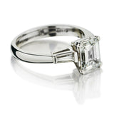 1.50 Carat Emerald Cut Diamond Platinum Engagement Ring