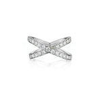 1.00 Carat Total Weight Round Brilliant Cut Diamond Criss Cross Ring