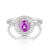 Tiffany & Co. Pink Sapphire And Diamond Soleste Halo Ring