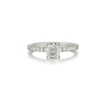 1.00 Carat GIA Cushion-Cut Diamond White Gold Engagement Ring