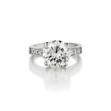 3.95 Carat Round Brilliant Cut Diamond White Gold Engagement Ring