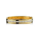 3.00 Carat Total Weight Round Brilliant Cut Diamond Gold Bangle