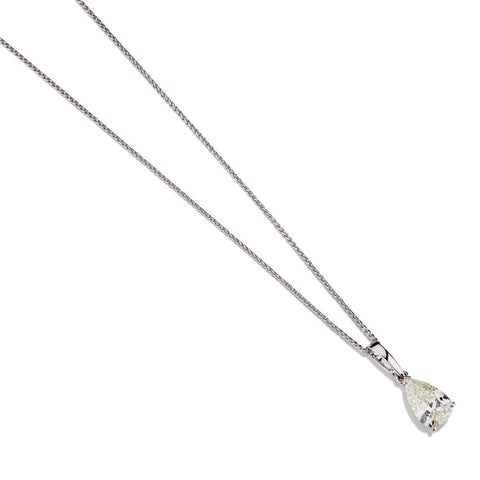 3.46 Carat Pear-Shaped Diamond Solitaire WG Necklace