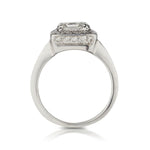 1.30 Carat Emerald Cut Diamond Halo-Set White Gold Ring