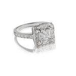 1.30 Carat Emerald Cut Diamond Halo-Set White Gold Ring