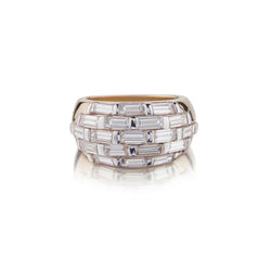 1.35 Carat Total Weight Baguette Cut Diamond Two-Tone Band