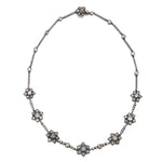 Georgian-Era Gold/Silver Topped Floral Old-European Cut Diamond Necklace