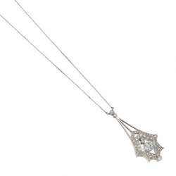 Edwardian Era Old Cut Diamond Handmade Pendant Necklace