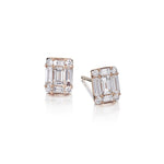 1.20 Carat Baguette And Round Brilliant Cut Diamond Earrings