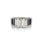 1.32 Carat Baguette Cut And Princess Cut Diamond Onyx Ring