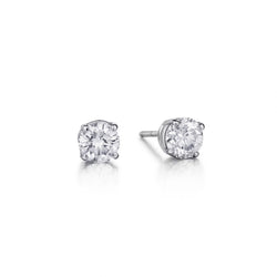 2.43 Carat Total Round Brilliant Cut Diamond Stud Earrings