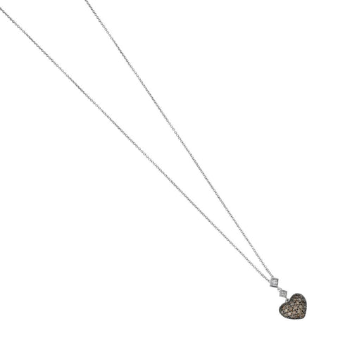 0.50 Carat Total Cognac Diamond Heart Pendant Necklace