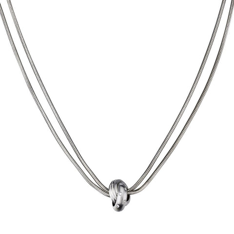 18KT White Gold And Round Brilliant Cut Diamond Pendant Necklace