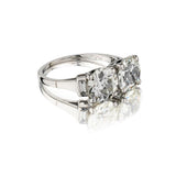 3.20 Carat Total Two-Stone Old-European Cut Diamond Ring