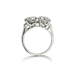 3.20 Carat Total Two-Stone Old-European Cut Diamond Ring