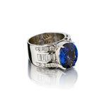 6.50 Carat Ceylon Blue Sapphire And Diamond Dress Ring