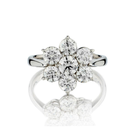 2.75 Carat Total Weight Round Brilliant Cut Diamond Cluster Ring