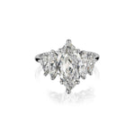 3.77 Carat Total Weight Marquise Cut Diamond Platinum Ring