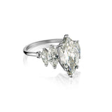 3.77 Carat Total Weight Marquise Cut Diamond Platinum Ring