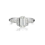 1.09 Carat Emerald Cut Diamond 18KT White Gold Engagement