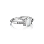 1.09 Carat Emerald Cut Diamond 18KT White Gold Engagement