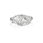 2.50 Carat Total Pear-Shaped Diamond Platinum Vintage Ring. Edwardian.