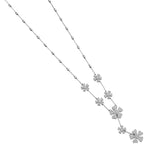 2.50 Carat Total Weight Round Brilliant Cut Diamond Flower Necklace