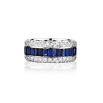 6.50 Carat Total Weight Sapphire And Diamond Eternity Band