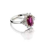 Platinum And White Gold Ruby And Diamond Ballerina Ring