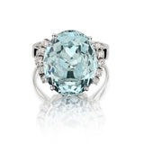 8.50 Carat Aquamarine And Diamond White Gold Cocktail Ring