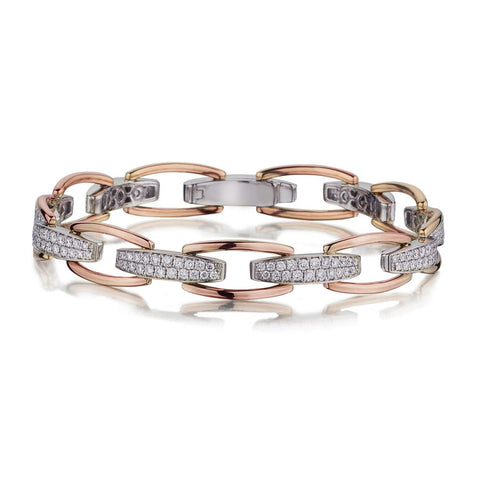 1.85 Carat Pave-Set Diamond 18KT White And Rose Gold Bracelet